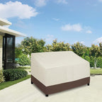 Easy-Going Waterproof Outdoor Loveseat, Heavy Duty 2-Seater Patio Couch, Windproof Furniture Cover with Air Vent (58Wx32.5Dx31H inch, Beige/Dark Brown)