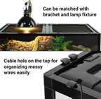 REPTIZOO 34 Gallon Glass Reptile Terrarium, 36" x 18"x 12" Wide & Low Reptile Tank Snake Terrarium with Double Top Cover Well Ventilation Terrarium for Scorpions, Spiders, Geckos, Snakes, Tortoises