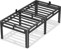 NKZ 24 Inch Twin Size Bed Frame, Metal Bed Frame & Box Spring 2 in 1 Platform with Round Corner Legs, 4000Lbs Heavy Duty Metal Frame, Mattress Slide Stopper, Headboard Hole, Noise-Free, Easy Assembly