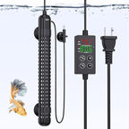 SEAOURA Small Aquarium Heater, 150W Fish Tank Heaters for 15-30 Gallon, Submersible Turtle Heater with LED Controller, Safety Protection & Auto Power-Off, Saltwater Freshwater