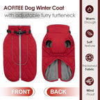 AOFITEE Winter Jacket for Extra Large Dogs, Warm Turtleneck Dog Coat with Back Zipper, Waterproof Dog Puffer Coat for Large Dogs,Winter Jacket Warm Snowsuit for Border Collie, Golden Retriever
