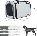 TWDEPART Cat Carrier Backpack - Multifunctional, Firm & Foldable with Roll-Up Shade, Breathable Design Includes Collapsible Bowl and Cushion (Light Grey)