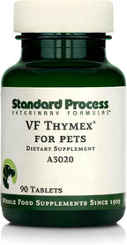 Standard Process Inc. VF Thymex for Pets - Cat & Dog Immune System Support Supplement - Thymus Supplement to Aid Canine & Feline Immune Health - Supplement with Vitamin C - 90 Tablets