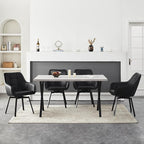 TUKAILAi Swivel Dining Chairs Set of 6, Faux Leather Upholstered Accent Dining Chairs with Metal Legs, Rotatable Armchairs Desk Chair for Home Office Kitchen Restaurant Modern (Black)