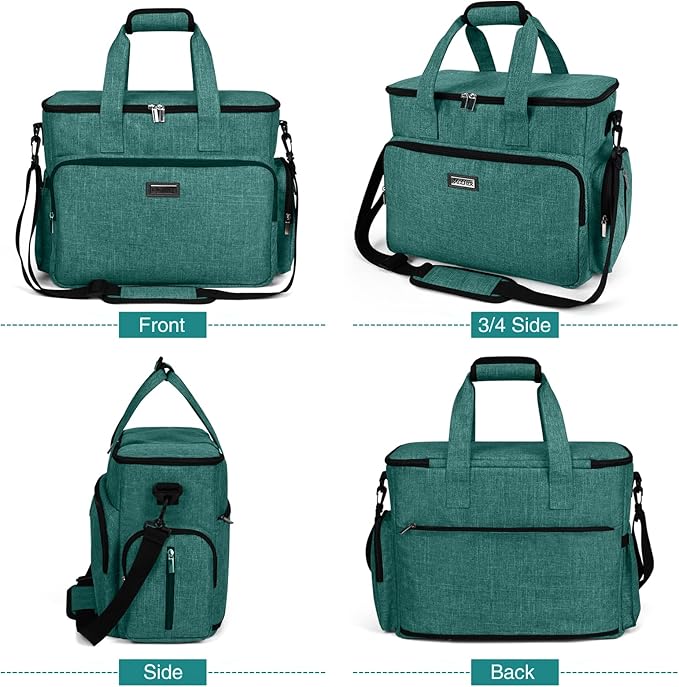 BAGLHER Dog Travel Bag, Airline Approved Pet Tote Organizer with Multi-Function Pockets, 2 X Food Storage Containers and 2 X Collapsible Bowls, Perfect Weekend Pet Travel Set for Dog, Cat Green