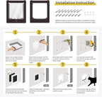 NAMSAN Cat Door Interior Door, Brown, Flap Opening 7.1" x 7.3", 4 Way Locking Cat Door for Exterior Door, Weatherproof Pet Door for Cats Small Dogs, Cat Flap Doors for Wooden/Metal Door, Window