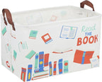 Kids Baskets Nursery Basket Girl Baby Storage Bins Rectangular Book Basket Toy Storage Bin Organizer Shelf Box Rose Room Decor(Book)