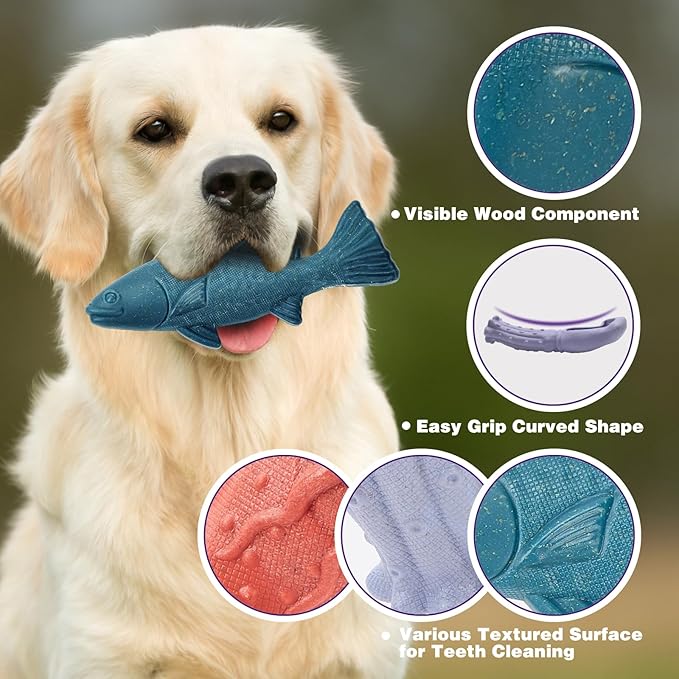 Dog Toys for Aggressive Chewers, 3 Pack Indestructible Dog Chew Toys, Super Chewer Toys with Tough Nylon Bacon Flavor for All Breed Sizes, Teeth Cleaning & Training, Boredom Relief