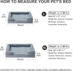 WNPETHOME Orthopedic Washable XL Dog Bed for Senior Dog Cozy Sleep | Extra Large Waterproof Big Soft Dog Couch Sofa Bed for Dogs Relax with Removable Cover Supportive Pet Bed Grey 42x30 Inch