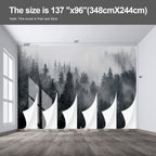 Misty Forest Landscape Wall murals Woodland Tree Peel and Stick Wallpaper for Bedroom Living Room - 96"x137"