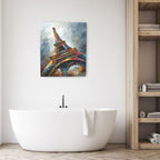 Paris Eiffel Tower Wall Art Paris Architecture Canvas Wall Decor Europe City Eiffel Tower Pictures Painting Print Artwork Framed Decorations Gifts for Living Room Bedroom Office 20"x24"