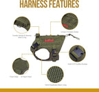 OneTigris Tactical Dog Harness, Full Body Harness with Handle for Large Dog | Heavy Duty Dog Vest for Hiking Training Outdoor Military 1000D Pullable Nylon, Service Vest with Hook & Loop Panels Green L