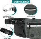 PetAmi Dog Fanny Pack, Treat Pouch for Dog Walking, Training, Built in Poop Bag Dispenser, Water Bottle Holder, Collapsible Bowl, Pet Treat Waist Belt for Hiking, Running, Kibbles (Charcoal)