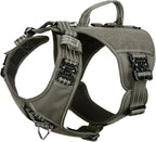 ICEFANG Quick-Moving Tactical Dog Harness for Large Dogs,No Pull Dog Vest | Control Handle,Reflective,Full Metal Buckles,Adjustable,Hook-and-Loop Panel,Soft Padded,Green,Large