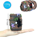 WishLotus Aquarium Fish Tank Decorations, Aquarium Hideout House Theme Plastic Plants Fish Cave Aquarium Castle Mermaid Ornaments, Shipwreck Hideouts Fish Tank Accessories Décor