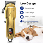 Quiet Dog Grooming Kit - 2000mAh Dog Clippers for Heavy Thick Hair Coats, Waterproof Rechargeable Cordless Clippers, Safe and Easy to Clean Pet Grooming