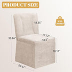 Upholstered Dining Chairs Set of 2, Kitchen Table Chairs, Modern Dining Room Chairs with Metal Frame & Linen Fabric, Beige