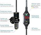 Mini Submersible Aquarium Heater, 25/30/50/100/150/200 Watts Adjustable Fish Tank Heater, Built-in Thermometer, External Temperature Controller, Smart Memory, Used for 1-60 Gallons (30W Plug)