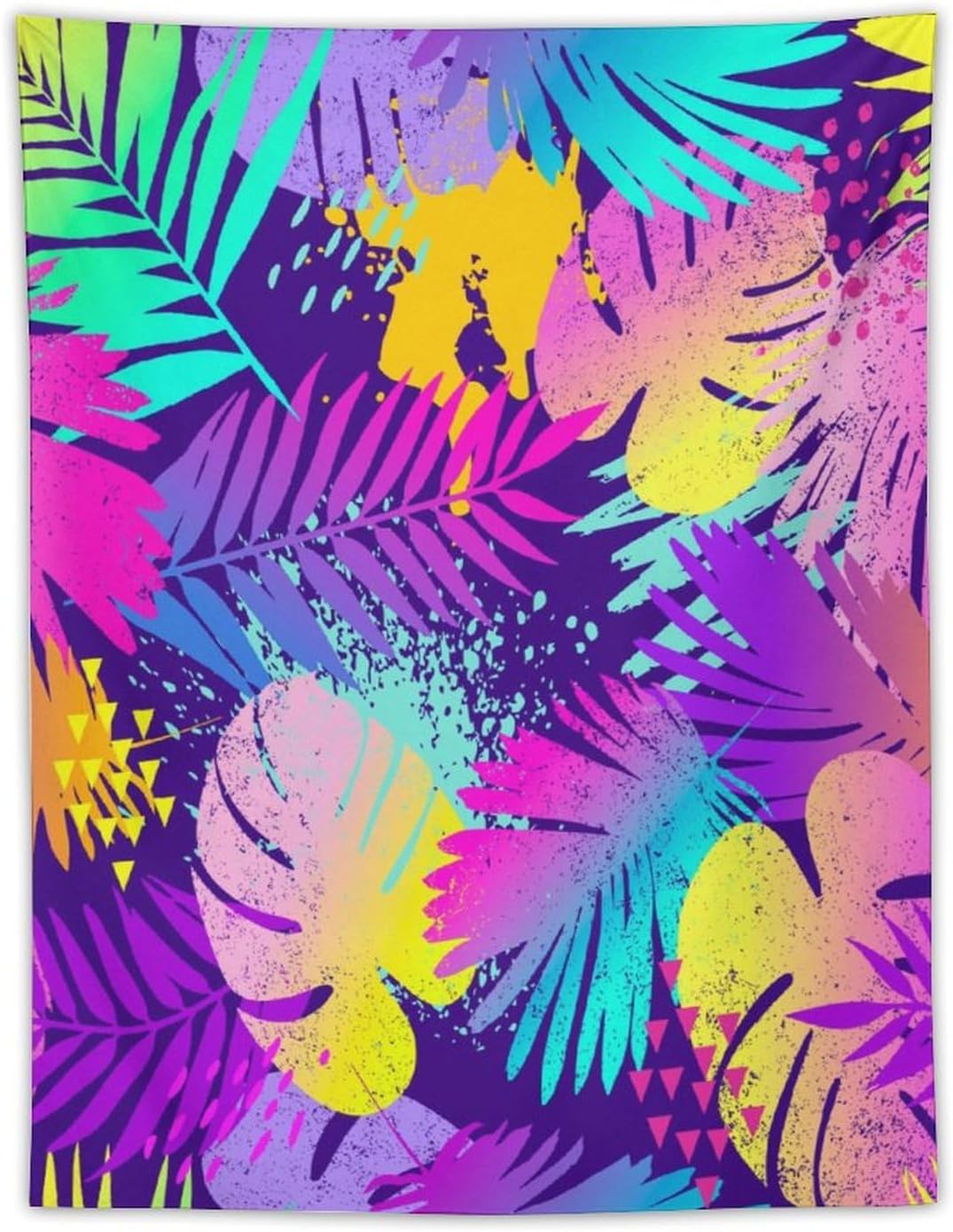 ICMOLYYENLO Palm Leaf Tapestry Wall Hanging, Tropical Leaves Plant Jungle Green Hawaiian Art Home Decor for Guest Bedroom Living Room Dormitory 60x60