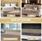 H.VERSAILTEX Plush Chenille Couch Cover for Dogs Pets Blanket for Bed Anti-Slip Soft and Durable Furniture Protector for Small Medium Large Cats Washable (52" x 82", Cuban Sand)