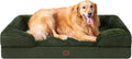 EHEYCIGA Orthopedic Dog Beds for Extra Large Dogs, Waterproof Memory Foam XL Pet Bed with Sides, Non-Slip Bottom and Egg-Crate Foam Big Dog Couch Bed with Washable Removable Cover, Dark Green
