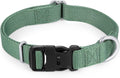 Mikivery Nylon Dog Collar with Quick Release Buckle Soft Adjustable Sturdy for Small Medium Large Dogs Emerald,L