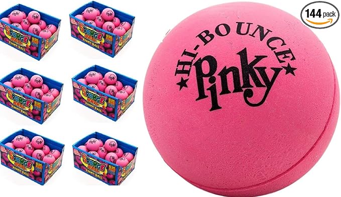 JA-RU Hi-Bounce Pinky Ball (144 Pack) Rubber-Handball Bouncy Balls for Kids. Small Pink Stress Ball. Indoor and Outdoor Sport Party Favors. Throwing Play Therapy. 976-144p