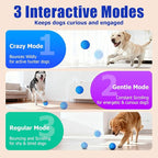 Interactive Dog Ball Auto Rolling, 3 Mode Auto Bouncing Ball, Automatic Moving, Rotating and Bouncing, Chew Proof E-TPU, Type-C Rechargeable, Activated Dog Stimulation, Toy to Keep Them Busy