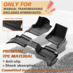 TripleAliners for Tacoma 2024 2025 2026 Double Cab Floor Mats (Fit Manual Trans ONLY) All Weather Floor Liners Compatible with 2024+ Toyota Tacoma Accessories Front & Rear Mats(Not for Hybrid/Auto)
