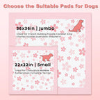 MIZOK 36x36 Puppy Pads Pink, Dog Pee Pads Leak-Proof with Quick-Dry Surface, Dog Pads Extra Large with Cherry Blossom Prints, Pee Pads for Dogs Super Absorbent (30 Count)