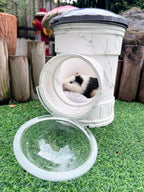 Hamster Carrier Cage, Marble Print Anti-bite and Chewproof Design, Table Chinchillas Cage for Small Guinea Pig Bird Parrot Budgies, Front and Top Ventilation