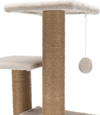Trixie Valencia Scratching Post – Cat Tower with Sisal Posts, Condo & Dangling Toy – Compact Cat Furniture for Indoor Cats – Gray, 17.3" x 13" x 28"