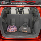 Cargo Mat Compatible with 2016-2025 2026 Dodge Durango Trunk Liner for 6&7 Seats Cargo Area Protection All Weather Back Seat Cover 2024 Durango Accessories (3rd Row Backrest Mats+Trunk Mats)