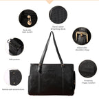 Fashion Dog Purse Pet Carrier Leather Bag for Small Dogs Cats Puppy, Portable Tote Bag Airline Approved Soft-Sided Carriers (Black)