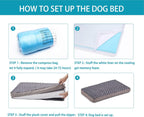 Orthopedic Memory Foam Bed for Medium Dogs, Cooling Crate Mat With Washable, Waterproof Lining, M(29inch,45Lbs)