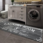 Pauwer Laundry Room Rug Runner 20"x60" Waterproof Rubber Laundry Mat Non Slip Kitchen Mats for Floor Washable Floor Mat Runner Rug for Farmhouse Mudroom Washroom Bathroom Decor