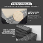 Rattaner Outdoor Wicker Furniture Couch Set 5 Pieces Patio Furniture Sectional Sofa with Grey No-Slip Cushions and Waterproof Covers