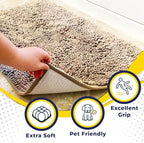 Muddy Mat® | Super Absorbent Door Mat Indoor, Microfiber Quick Dry Chenille Entryway Rug, Non-Slip Front Door Mat, Indoor Mats for Entryway, Machine Washable Pet Rug, Beige 36"x120"