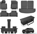 Floor Mats Fit for 2021-2026 Kia Sorento 6 Seats (No Hybrid)- All Weather Protection Floor Liners Cargo Mat Seat Back Mats & Car Seat Organizer Accessories Trunk Car Organizers Storage Box, Black