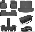 Floor Mats Fit for 2021-2026 Kia Sorento 6 Seats (No Hybrid)- All Weather Protection Floor Liners Cargo Mat Seat Back Mats & Car Seat Organizer Accessories Trunk Car Organizers Storage Box, Black
