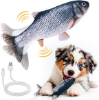 Interactive Dog Toys - Upgrade Flopping Fish Dog Toy to Keep Them Busy, Touch Activated Moving Dog Toys for Small / Medium / Large Puppy Enrichment, Rechargeable Pet Toys Plush, Squeaky Dog Toys