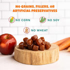 PETIPET Apples+Carrots Plant-Based Fruit Dog Treats - Carrot and Apple Soft & Chewy - Healthy Vegetarian, Vegan Dog Treats with Organic Ingredients - Low-Protein, Hypoallergenic, Gluten-Free