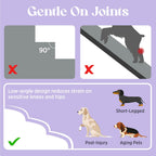 Lesure Dog Stairs for Large Dogs Pet Steps Ramp for High Bed with CertiPUR-US Certified Foam with Non-Slip Bottom, Grey, 5 Steps