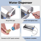 Automatic Water Dispenser for Dog, 6L Dog Water Bowl Dispenser, Large Stainless Steel Indoor/Outdoor Water Feeder Suitable for Dogs Livestock Chicken Horse, Easy to Clean
