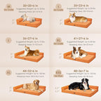 EHEYCIGA Orthopedic Dog Bed, Medium Memory Foam Dog Bed, Pumpkin | Small Dog Sofa with Washable Removable Cover, Waterproof Pet Couch for Crate with Nonskid Bottom, 35x22x6
