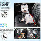 Lukovee Dog Seatbelt Leash for Cars, 2 Pack Pet Safety Seat Belt with Adjustable Buckle & Reflective Bungee, Connect Dog Harness in Vehicle Dogs Restraint Travel Daily Use (Red)