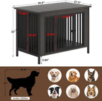 EasyCom 39.96" XL Wooden Large Dog Crate Furniture for Medium and Large Breed, Chew-Resistant Dog Kennel Furniture Indoor with 2 Doors and 3.94" Raised Feet, as TV Stand, End Table, Crate Table