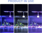 Led Aquarium Light Clip on Fish Tank Light Full Spectrum Plants Lights with Timer Auto On Off, 3 Colors Mode, 360° Adjustable 2 Light Bar, Aquarium Lamp Suitable for 16-32 Inch Fish Tank