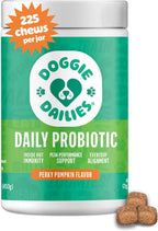 Doggie Dailies Probiotics for Dogs - Advanced Dog Probiotics with Prebiotics - Promotes Digestive Health - Supports Immune System and Overall Health (Pumpkin) 225 Soft Chews