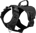ICEFANG Quick-Moving Tactical Dog Harness for Large Dogs,No Pull Dog Vest | Control Handle,Reflective,Full Metal Buckles,Adjustable,Hook-and-Loop Panel,Soft Padded,Black,Large